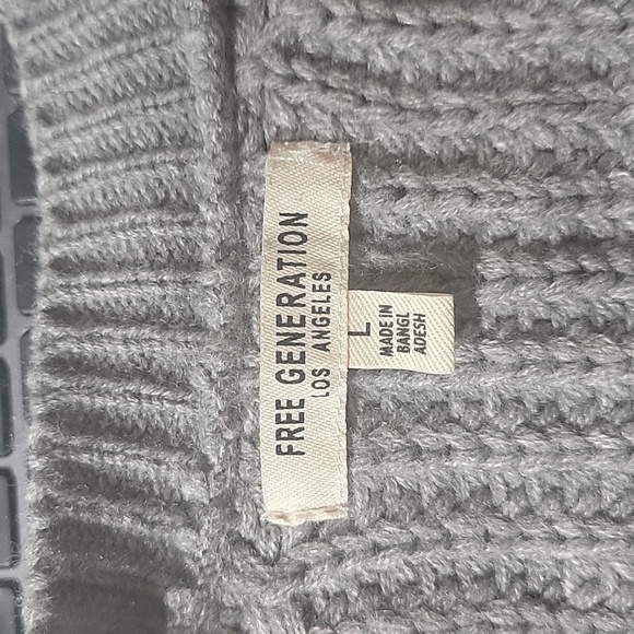 Free Generation Los Angeles Oversized Grey Cardigan  sz L - Picture 3 of 6